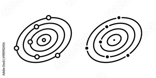 Space icon in black and white color. Solid and linear icons