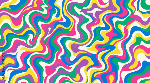 Vibrant colorful wavy pattern background design.