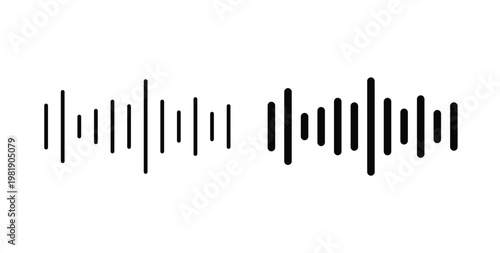 Voice icon in black and white color. Solid and linear icons