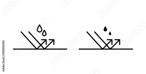 Waterproof icon in black and white color. Solid and linear icons