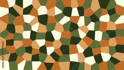 Olive brown earth tone Voronoi polygon abstract background