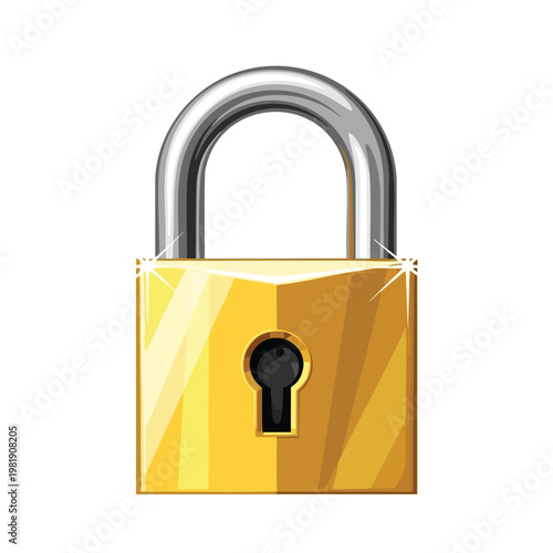 Close up of a yellow padlock symbolizing security and protection