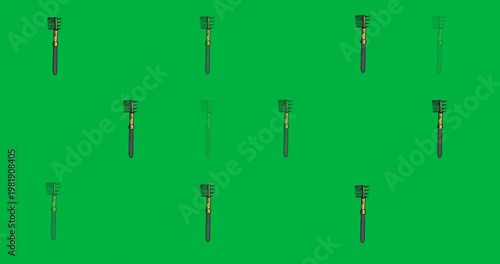 Digital animation of multiple mascara wand icons against black background