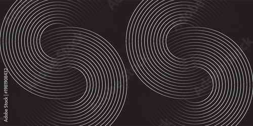 create a bold look with a centric circle background featuring vector graphics of sound waves.