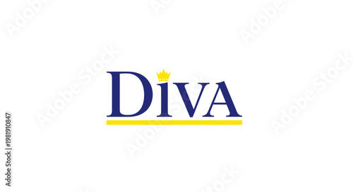 Diva Logo with Crown and Yellow Line