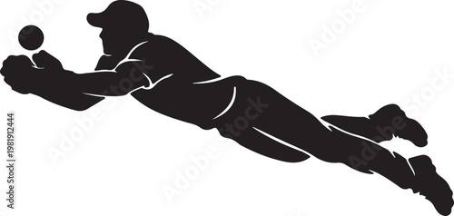 Cricket Batsman Playing Shot Silhouette Vector