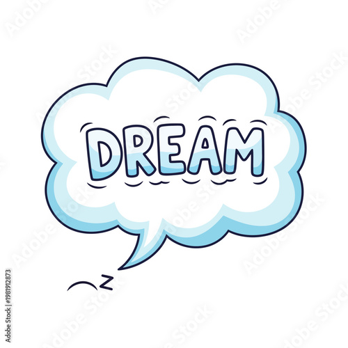 Dream Bubble Speech Cloud Icon, Inspiration, Imagination, Thinking, Ideas, Sleep