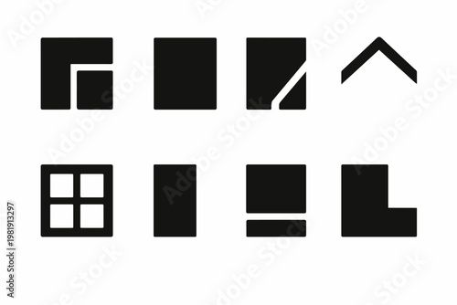Minimal Architecture Icons. Minimal Architecture Shots. Filled icon set of Minimal Architecture Shots: clean