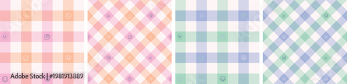 Gingham check pattern tartan plaid for dress flannel skirt, tablecloth other modern and fashion print.