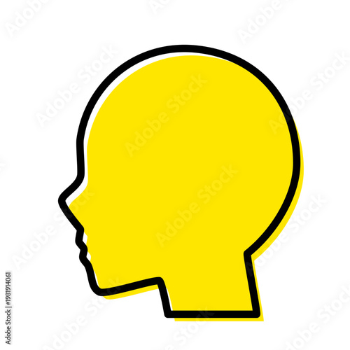 思考・人物を表す横向きヘッドアイコン