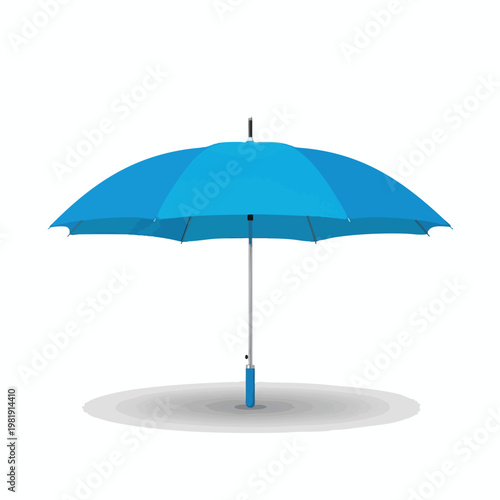 Bright Blue Umbrella Open in a Sunny Outdoor Setting