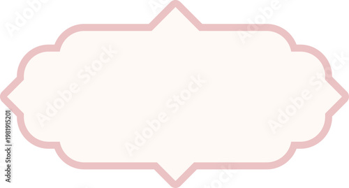 Vintage label retro frame, elegant craft badges. Pink emblem, banner