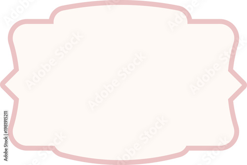 Vintage label retro frame, elegant craft badges. Pink emblem, banner