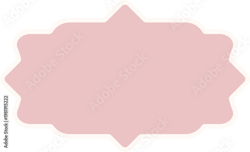 Vintage label retro frame, elegant craft badges. Pink emblem, banner