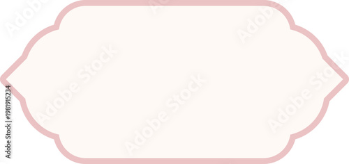 Vintage label retro frame, elegant craft badges. Pink emblem, banner