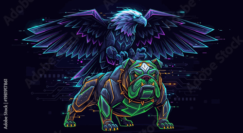 Cute cartoon vegetables and fruits with happy faces, including carrots, broccoli, and cherries, surrounded by colorful abstract shapes on a white background.