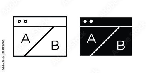 A B testing icon vector logo. icons in solid, editable strokes.
