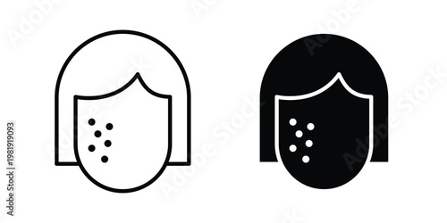 Acne icon vector logo. icons in solid, editable strokes.