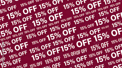 15 Percent Off Sale Promotion Pattern Background