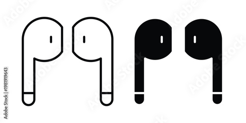 Air pods icon vector logo. icons in solid, editable strokes.