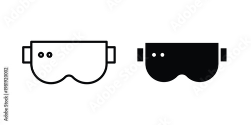 AR headset icon vector logo. icons in solid, editable strokes.