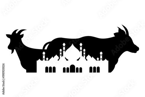 Goat qurban Eid al Adha illustration