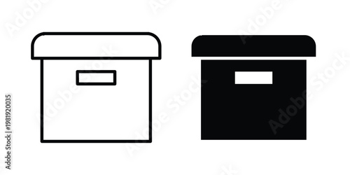 Archive icon vector logo. icons in solid, editable strokes.