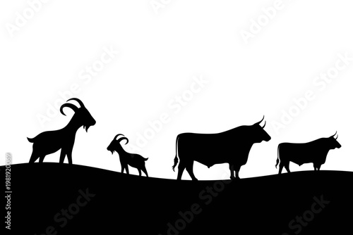 Goat field Eid al Adha illustration
