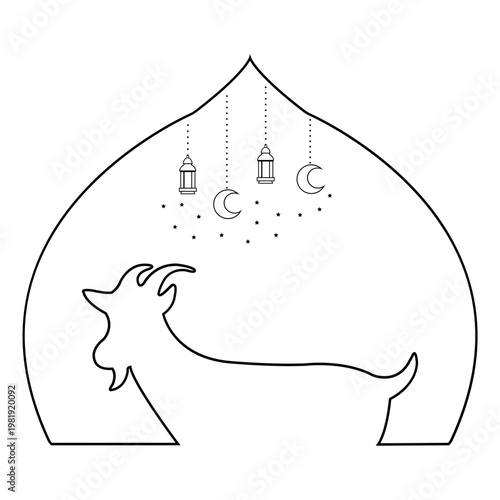 Goat line art Eid al Adha