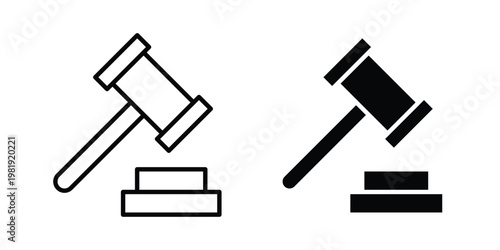 Auction icon vector logo. icons in solid, editable strokes.