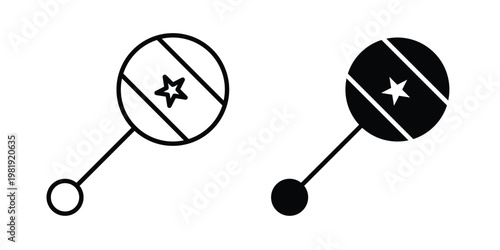 baby rattle icon vector logo. icons in solid, editable strokes.