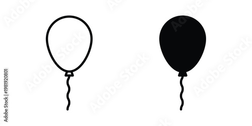 Balloon icon vector logo. icons in solid, editable strokes.
