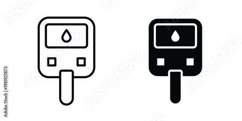 Blood sugar test icon vector logo. icons in solid, editable strokes.