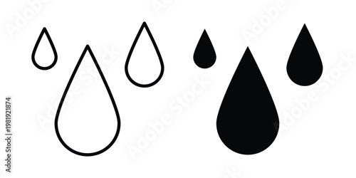 Blood drops icon vector logo. icons in solid, editable strokes.