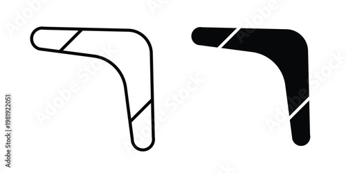 Boomerang icon vector logo. icons in solid, editable strokes.