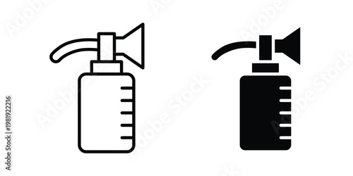 Breast pump icon vector logo. icons in solid, editable strokes.