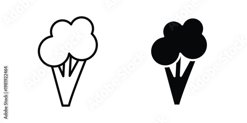 Broccoli icon vector logo. icons in solid, editable strokes.