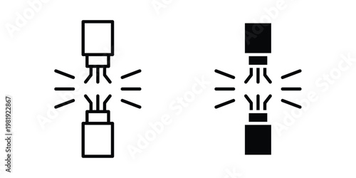 Broken Wire Icon icon vector logo. icons in solid, editable strokes.