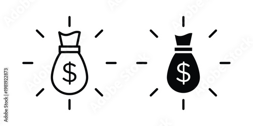 Budget planning icon vector logo. icons in solid, editable strokes.