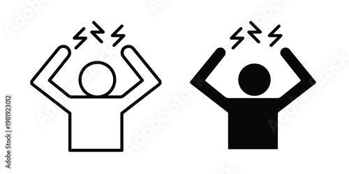 Burnout icon vector logo. icons in solid, editable strokes.