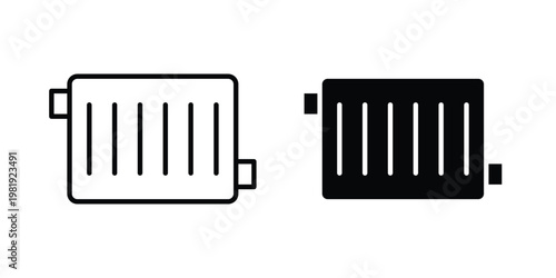 car radiator icon vector logo. icons in solid, editable strokes.