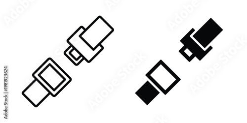 Car seat belt icon vector logo. icons in solid, editable strokes.
