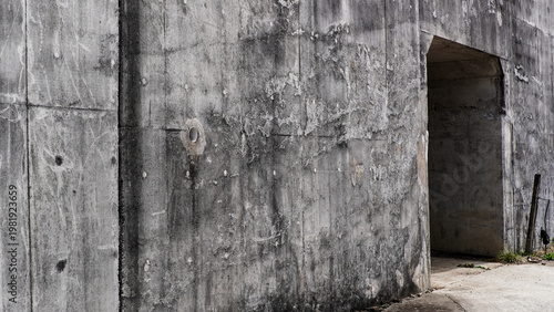 Grungy Concrete Wall Texture with an Archway and Rough Surface Details