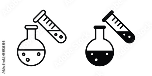 Chemical test icon vector logo. icons in solid, editable strokes.