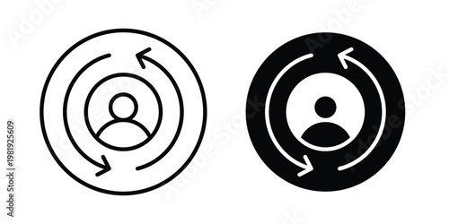 Customer retention icon vector logo. icons in solid, editable strokes.