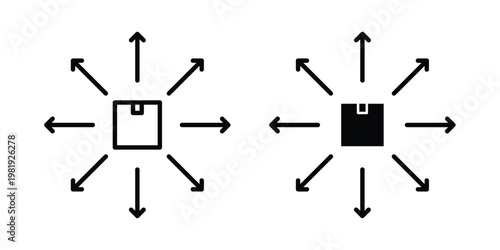Distribution channel icon vector logo. icons in solid, editable strokes.