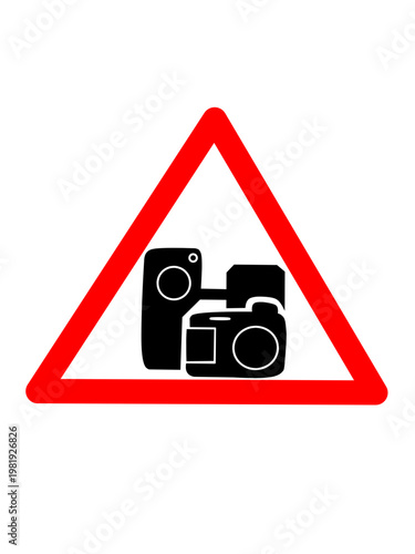 traffic sign with a photo camera
