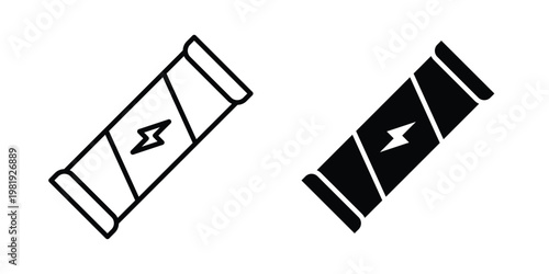 Energy bar icon vector logo. icons in solid, editable strokes.