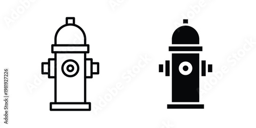 Fire hydrant icon vector logo. icons in solid, editable strokes.