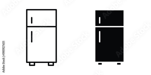 Fridge icon vector logo. icons in solid, editable strokes.